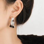 Luna Silver Hoop Earrings 2