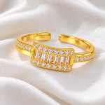 Luxe Baguette Crystal Gold Ring 3