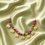 Maya Multicolour Elephant Charm Necklace 3