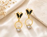 Midnight Flutter Crystal Drop Earrings 2