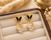 Midnight Flutter Crystal Drop Earrings