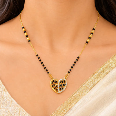 Midnight Heart Crystal Mangalsutra