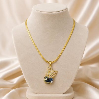 Midnight Swan Crystal Pendant Necklace
