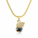 Midnight Swan Crystal Pendant Necklace 4