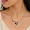 Noir Blossom Crystal Drop Necklace