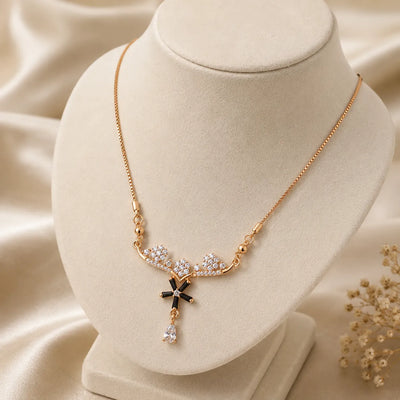 Noir Blossom Crystal Drop Necklace