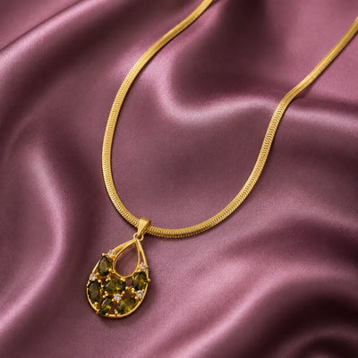 Olive Royale Crystal Pendant Necklace