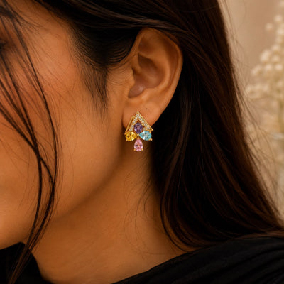 Pastel Prism Crystal Stud Earrings