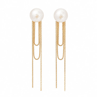 Pearl Cascade Tassel Earrings