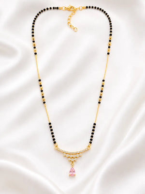 Pink Grace Crystal Drop Mangalsutra