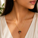 Prism Cascade Multicolor Crystal Pendant Necklace 3