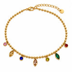 Rainbow Spark Gold Charm Anklet 3