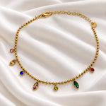 Rainbow Spark Gold Charm Anklet 2