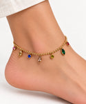 Rainbow Spark Gold Charm Anklet 4
