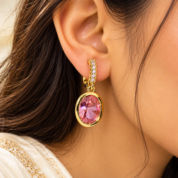 Roselle Blush Crystal Drop Earrings