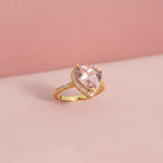 Roselle Pink Heart Halo Crystal Ring 4