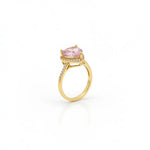 Roselle Pink Heart Halo Crystal Ring 5