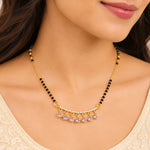Rosy Sparkle Pink Crystal Drop Mangalsutra 1