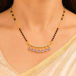 Rosy Sparkle Pink Crystal Drop Mangalsutra 2