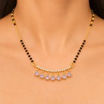 Rosy Sparkle Pink Crystal Drop Mangalsutra 4