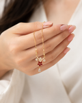 Ruby Blossom Crystal Necklace 2