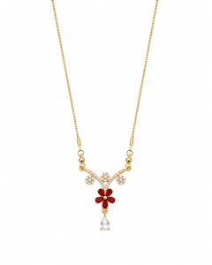 Ruby Blossom Crystal Necklace