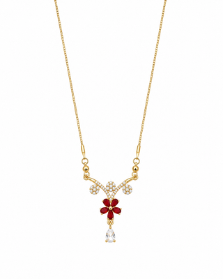 Ruby Blossom Crystal Necklace