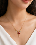 Ruby Blossom Crystal Necklace 4
