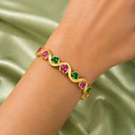 Ruby Emerald Wave Heart Bangle 3