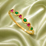 Ruby Emerald Wave Heart Bangle 4