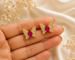Ruby Flutter Butterfly Stud Earrings 3