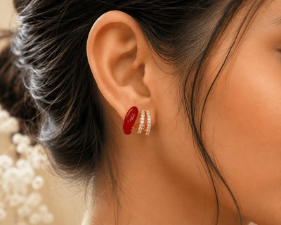 Ruby Luxe Crystal Ear Cuff Earrings