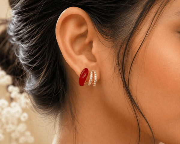 Ruby Luxe Crystal Ear Cuff Earrings
