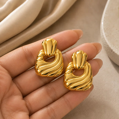 Sculpted Wave Statement Earrings