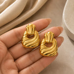 Sculpted Wave Statement Earrings 1