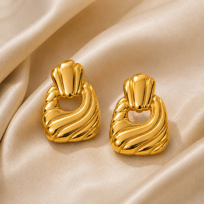Sculpted Wave Statement Earrings