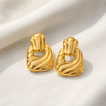 Sculpted Wave Statement Earrings 3