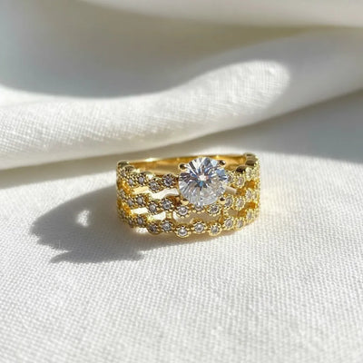 Seraphina Crystal Lace Statement Ring