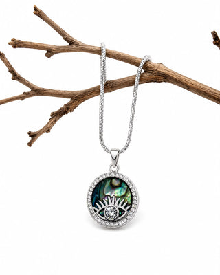 Silver Necklace With Evil Eye Pendent