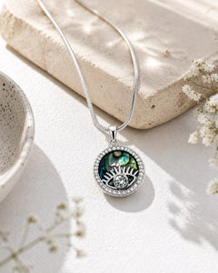 Silver Necklace With Evil Eye Pendent