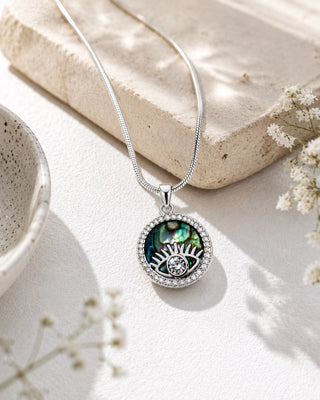 Silver Necklace With Evil Eye Pendent