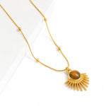 Sunray Tiger Eye Pendant Necklace 2