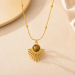 Sunray Tiger Eye Pendant Necklace 3