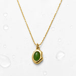 Verdant Glow Green Stone Pendant Necklace 2