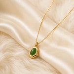 Verdant Glow Green Stone Pendant Necklace 4