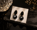 Black Pearl Statement Drop Earrings 2