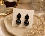Black Pearl Statement Drop Earrings 3