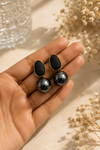 Black Pearl Statement Drop Earrings 4
