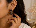 Black Pearl Statement Drop Earrings 5