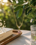 Pink Pendent Rose Gold Necklace 2